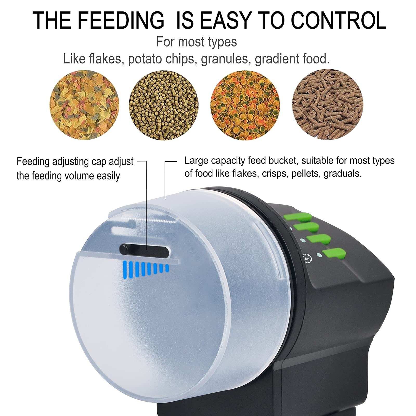 Automatic Fish Feeder Food Dispenser Vacation Fish Feeder Powered by B DXOPHIEX